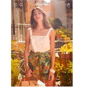 Sezane Lucas Shorts Birds Print 36/4 EUC